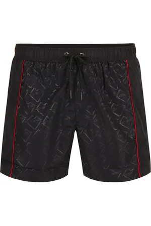 Iceberg Badkläder, Herr, L, Svarta badshorts med ton-i-ton sidoband och dragsko