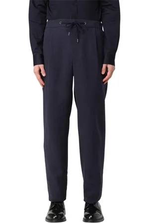 Giorgio Armani Byxor, Herr, M, Linne, Blå Linne Casual Byxor