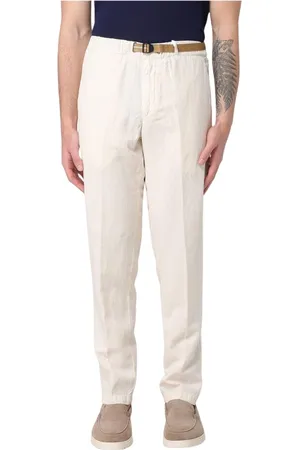 White Sand Byxor, Herr, S, Linne, Casual Linnebyxor Elastisk Midja