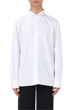 Saint Laurent Skjorta, Herr, 3Xl, Bomull, Vit Mandarin Krage Skjorta