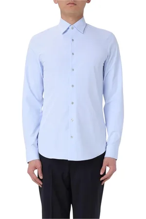 Michael Kors Skjorta, Herr, 4Xl, Blå Casual Button-Up Skjorta