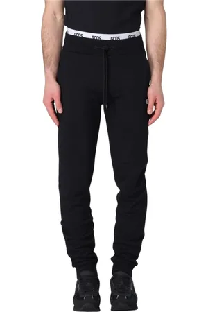 GCDS Byxor, Herr, M, Svarta Avslappnade Sweatpants Modern Stil