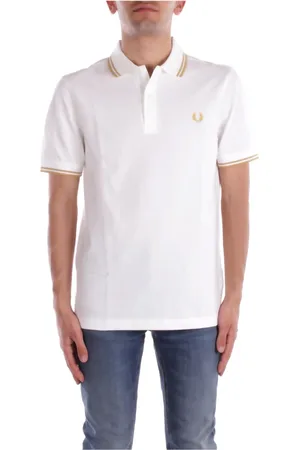Fred Perry Topp, Herr, S, Bomull, Vit Polo T-shirts och Polos