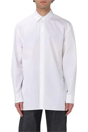 Jil Sander Skjorta, Herr, M, Bomull, Vit Poplin Skjorta i Avslappnad Passform