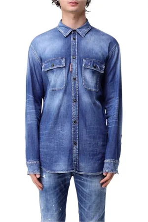 Dsquared2 Skjorta, Herr, M, Denim, Klassisk Denim Skjorta Långärmad