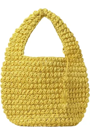 J.W.Anderson Väska, Dam, ONE Size, Gul Virkad Raffia Axelväska