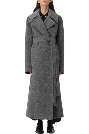 Jil Sander Kappa, Dam, S, Svart Ull Maxi Kappa