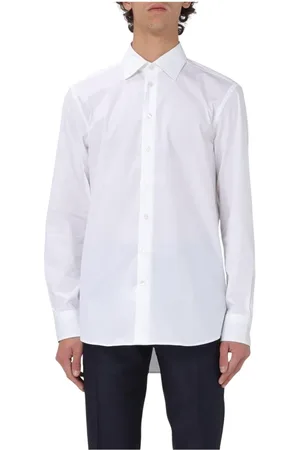 Etro Skjorta, Herr, XL, Bomull, Vit Poplin Skjorta Klassisk Design