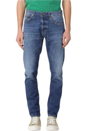 Dondup Jeans, Herr, W33, Bomull, Modern Blå Straight Leg Jeans