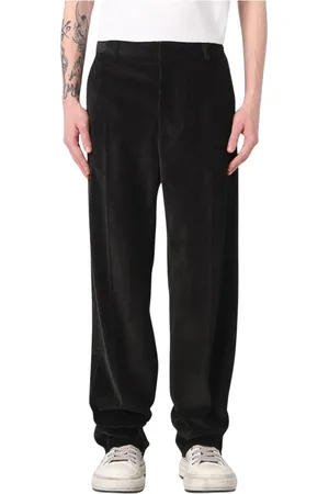 Dsquared2 Byxor, Herr, S, Bomull, Lyxiga Svarta Corduroy Avslappnade Byxor