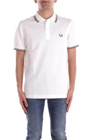 Fred Perry Topp, Herr, S, Bomull, Vita Polo T-shirts och Polos