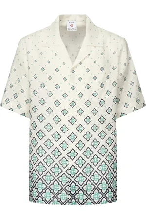 Casablanca Skjorta, Herr, L, Silk Twill Cuban Collar Skjortor