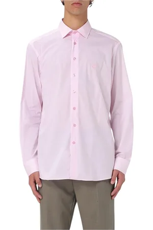 Etro Skjorta, Herr, 2Xl, Bomull, Blå Poplin Långärmad Skjorta
