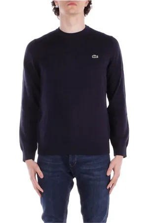 Lacoste Stickade tröjor & koftor, Herr, 3Xl, Bomull, Blå Logo Tröja Regular Fit