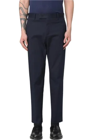 PT Torino Byxor, Herr, XL, Bomull, Marinblå Bomull Slim Fit Byxor