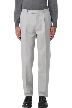 Brunello Cucinelli Byxor, Herr, 2Xl, Elegant Grå Plisserade Byxor