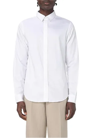 Armani Exchange Skjorta, Herr, L, Bomull, Klassisk Vit Bomullsskjorta