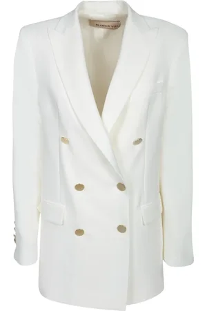 BLANCA Jacka, Dam, L, Vit Dubbelknäppt Jacka Elegant Stil