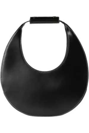 Staud Väska, Dam, ONE Size, Mocka, Månmjukväska med böjt handtag