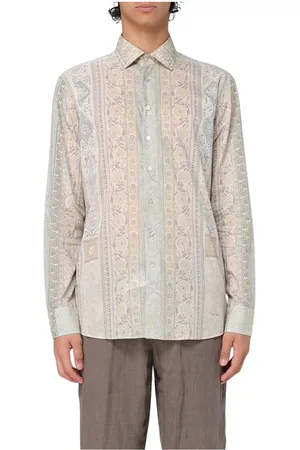 Etro Skjorta, Herr, L, Bomull, Multifärgad Paisley Print Skjorta