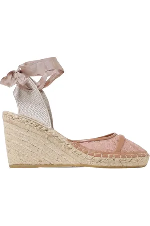 MALONE SOULIERS Skor, Dam, 35 EU, Läder, Rosa Spets Kil Espadriller