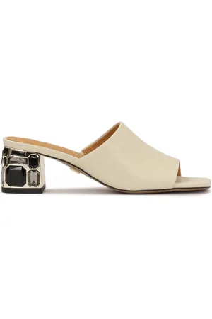 Kazar Skor, Dam, 35 EU, Läder, Eleganta flip-flops på en klack dekorerad med stenar
