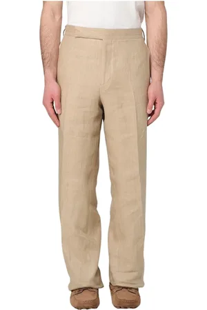 LARDINI Byxor, Herr, M, Lyxiga Straight-Leg Brun Byxor