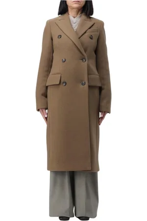 Sportmax Kappa, Dam, S, Kashmir, Lång Ullrock i Tidlös Grön