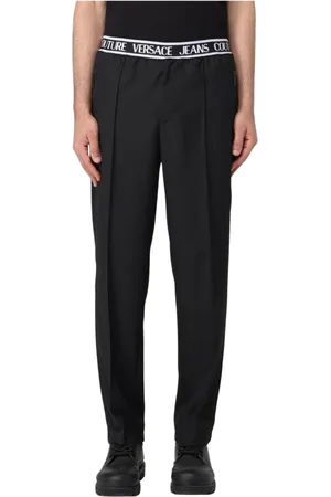 VERSACE Byxor, Herr, S, Modernt Svarta Byxor med Elastisk Midjeband