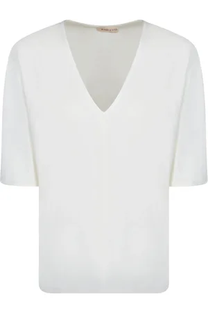 BLANCA Topp, Dam, S, Vit V-ringad Jerseyblus