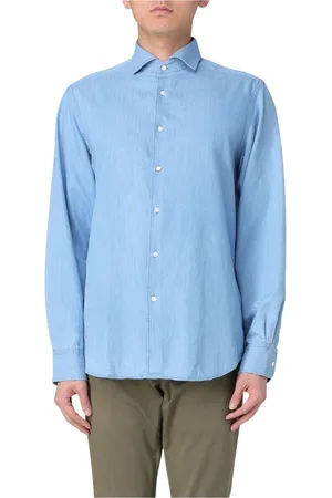 Aspesi Skjorta, Herr, XL, Denim, Klassisk Denim Långärmad Skjorta