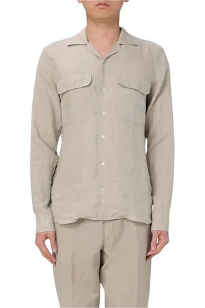 TAGLIATORE Skjorta, Herr, 2Xl, Linne, Linne Casual Skjorta med Fickor