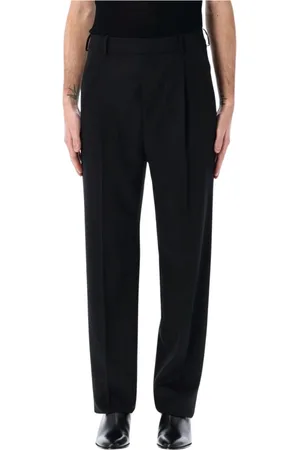 Saint Laurent Byxor, Herr, L, Klassiska Svarta Veckade Byxor