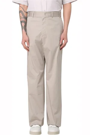 Fendi Byxor, Herr, L, Bomull, Grå Bomullbyxor Modern Stil