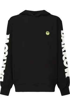 BARROW Sweatshirts & Hoodies, Herr, M, Bomull, Svart Bomull Huvtröja med Logga