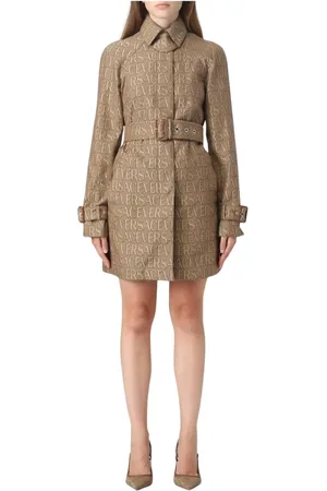 VERSACE Kappa, Dam, S, Brun Logo Print Trench Coat