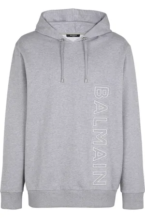 Balmain Sweatshirts & Hoodies, Herr, L, Bomull, Hoodie i bomull med reflexlogo