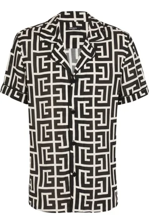 Balmain Skjorta, Herr, L, Kortärmad monogramskjorta