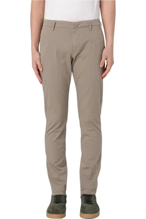 Dondup Byxor, Herr, W35, Bomull, Slim Fit Grå Chinos Byxor
