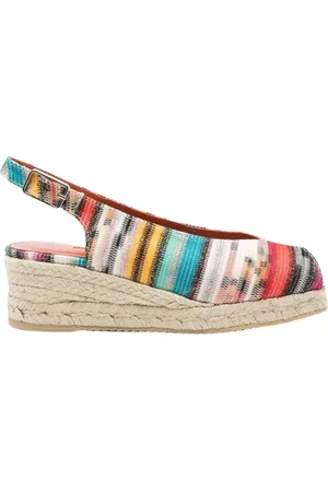 Missoni Skor, Dam, 38 EU, Multifärgad Kilklack Slingback Sandal