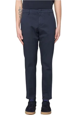 Dondup Byxor, Herr, W33, Bomull, Blå Casual Chinos Byxor Modern Passform