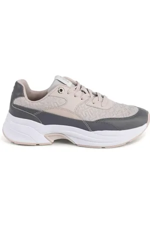 Tommy Hilfiger Skor, Dam, 36 EU, Läder, Grå Lädersneaker med Detaljerat Design