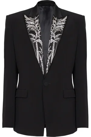 Balmain Jacka, Herr, XL, Bambu, Blazer med broderad bambukrage