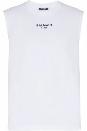 Balmain Topp, Herr, L, Bomull, Paris broderad väst topp