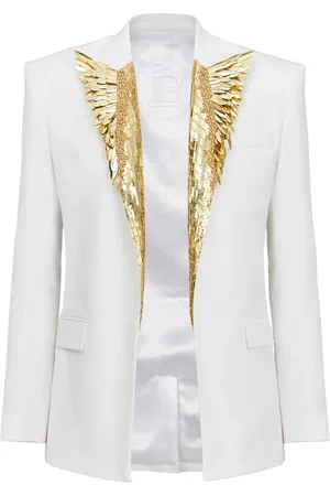 Balmain Jacka, Herr, L, Blazer broderad med guld fjädrar