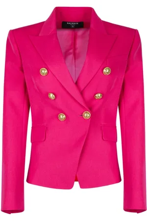Balmain Jacka, Dam, S, Fuchsia Dubbelknäppt Blazer