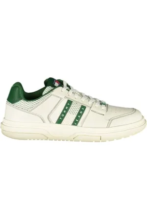 Tommy Hilfiger Skor, Herr, 45 EU, Polyester, Gröna polyester sneakers med sula