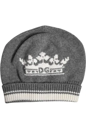 Dolce & Gabbana Accessoarer, Herr, ONE Size, Kashmir, Lyxig Cashmere Beanie Hat Grå