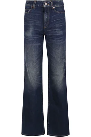 Balmain Jeans, Dam, XS, Bomull, Bold Red Monogram Flare Pants