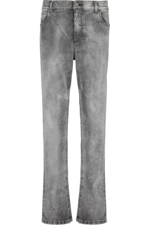 Balmain Jeans, Herr, W30, Denim, Grå denim regular-fit jeans